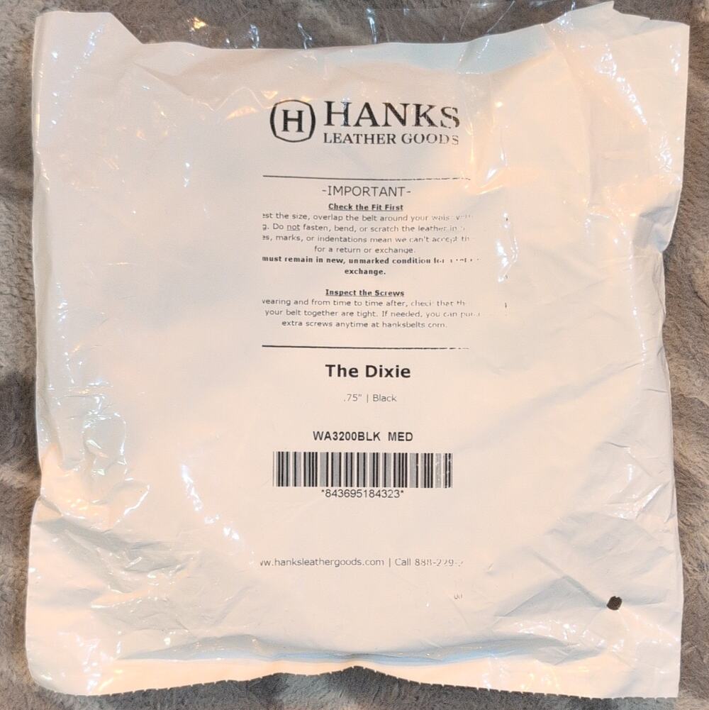 Hanks Leather Goods The Dixie Women's Black 0.75" Belt Adjustable Buckle Solid